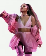 Ariana Grande 7 Rings Puffer Jacket in Pink