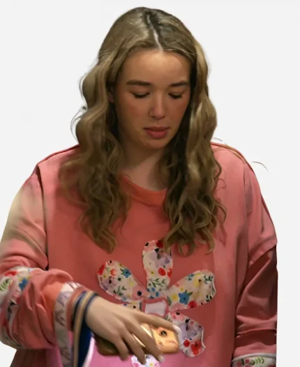 Baylen Dupree Baylen Out Loud S03 Peach Blossom Floral Applique Sweatshirt