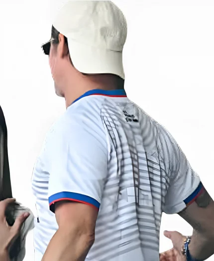 Brad Pitt 2026 FIFA World Cup Spain vs Belgium White Jersey