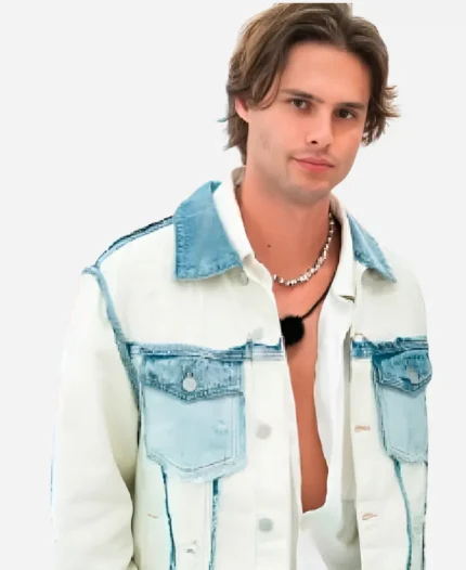 Bryce Dettloff Love Island USA Season 08 Denim White & Blue Jacket