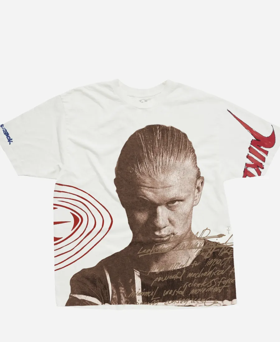 CJ x Nike Erling Haaland T-Shirt Travis Scott CJ x Nike Erling Haaland Athletes White T-Shirt