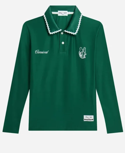Unisex Carnival Golf x Disney Daisy 2026 Doodle LS Green Polo Shirt