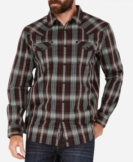Dutton Ranch S01 Finn Little Plaid Western Shirt