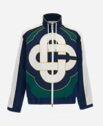 Casablanca Paris Check Applique Navy & Green Windbreaker Jacket