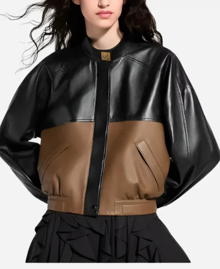 Christian Siriano Project Runway S22 Leather Bomber Jacket