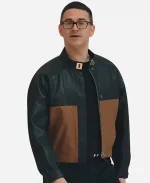Christian Siriano Project Runway Season 22 Color-Blocked Leather Bomber Jacket