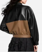 Christian Siriano Project Runway Color-Blocked Leather Bomber Jacket