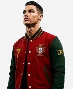 Cristiano Ronaldo CR7 Portugal Red & Green Varsity Jacket