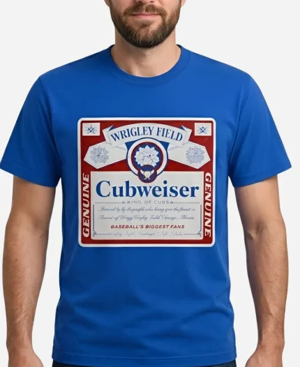 Cubweiser Chicago Cubs Baseball Wrigley Field Royal Blue Graphic T-Shirt