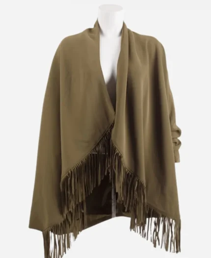 Deborah Vance Olive Fringed Jacket