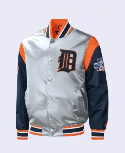 Detroit Tigers Starter Force Play Varsity Grey & Blue Jacket 