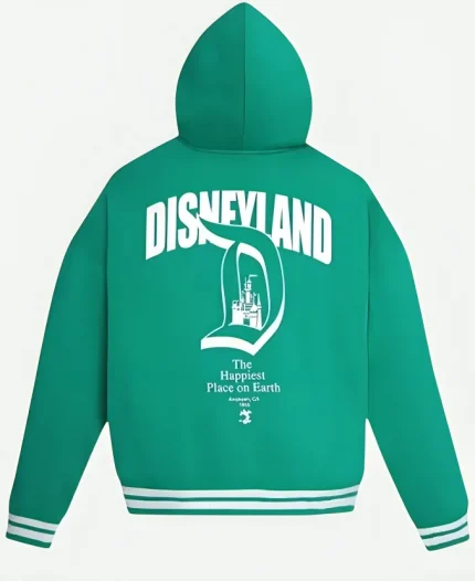 Women's Disneyland Mickey Mouse Green Varsity Hoodie