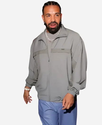 New York City Drake Prada Mohair Grey Track Jacket