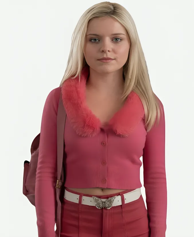 Elle Woods 2026 Elle Lexi Minetree S01 Pink Faux Fur Cardigan Elle Woods Pink Faux Fur Cardigan
