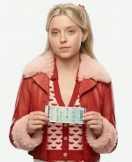 Lexi Minetree Elle 2026 Elle Woods Red Shearling Leather Jacket
