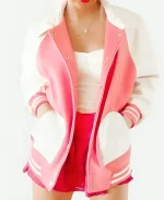 Lexi Minetree Elle 2026 Pink & White Varsity Jacket
