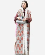 Emily Cooper Jacquard Sleeveless Long Coat
