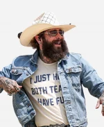 FIFA World Cup Closing Ceremoney Final Post Malone Blue Denim Jacket