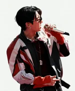 FIFA World Cup Halftime Show 2026 Jungkook Racing Leather Jacket in Mulitcolor