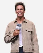 Fanatics Fest NYC Tom Brady Light Beige Suede Trucker Jacket
