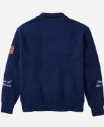 Fanatics USA 250 Limited Edition Anniversary Quarter-Zip Polo Sweatshirt Navy Blue back View