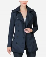 Fiona Blue Short Trench Coat