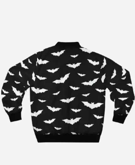 White Bats Black Bomber Jacket