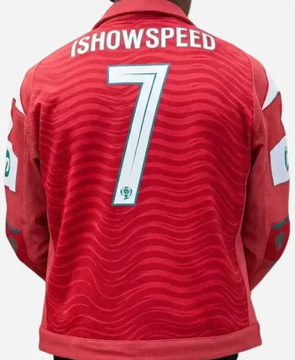 FIFA World Cup 2026 IShowSpeed 7 Portugal Custom Red Leather Jacket