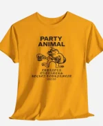 Jack Innanen Adults Season 02 Paul Baker Party Animal Printed Yellow T-Shirt