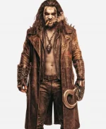 Jason Momoa Supergirl 2026 Brown Leather Trench Coat
