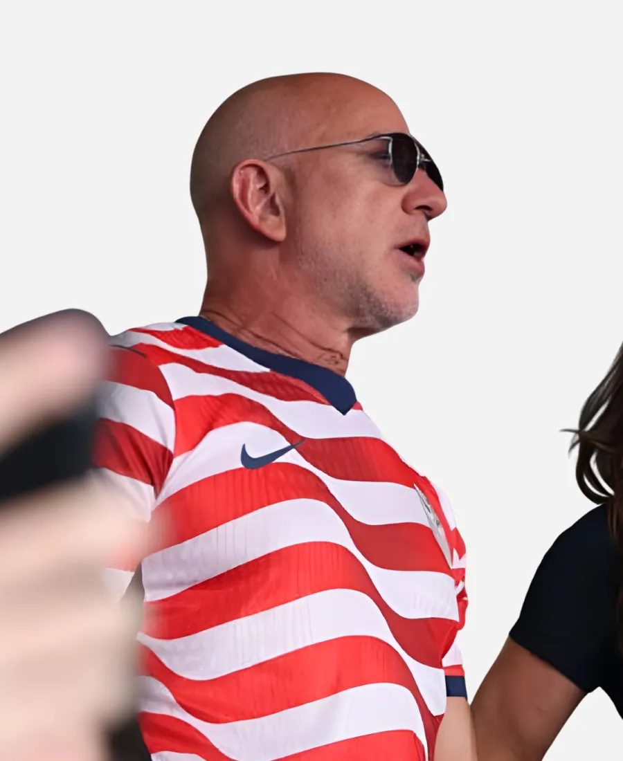 Jeff Bezos FIFA World Cup 2026 USA vs Belgium Jersey 2026 FIFA World Cup USA vs Belgium Jeff Bezos Red & White Jersey