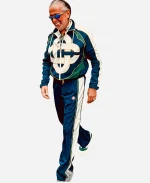 Jeff Hamilton Casablanca Paris Navy & Green Check Applique Windbreaker Tracksuit - Jacket Era