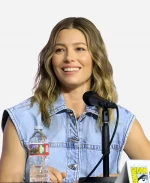 Jessica Biel San Diego Comic-Con Matchbox Aimee Blue Denim Vest