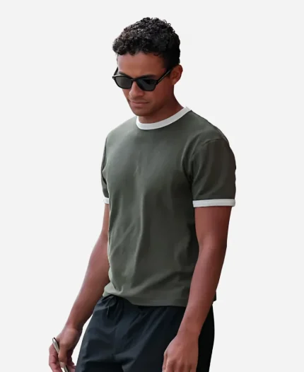 Jimmy Kimmel Live Show Jaafar Jackson Ringer Olive Green T-Shirt