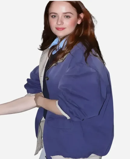 Joey King Miu Miu Paris Fashion Week Blue Bomber Jacket