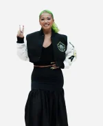 Kayce Kirihara WNBA Seattle Storm Team 2026 Black & White Cropped Jacket