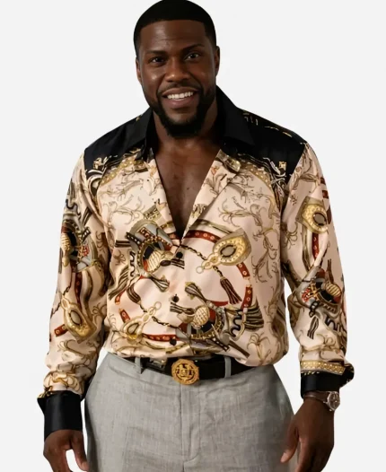 Joe 72 Hours Kevin Hart Baroque Print Satin Shirt