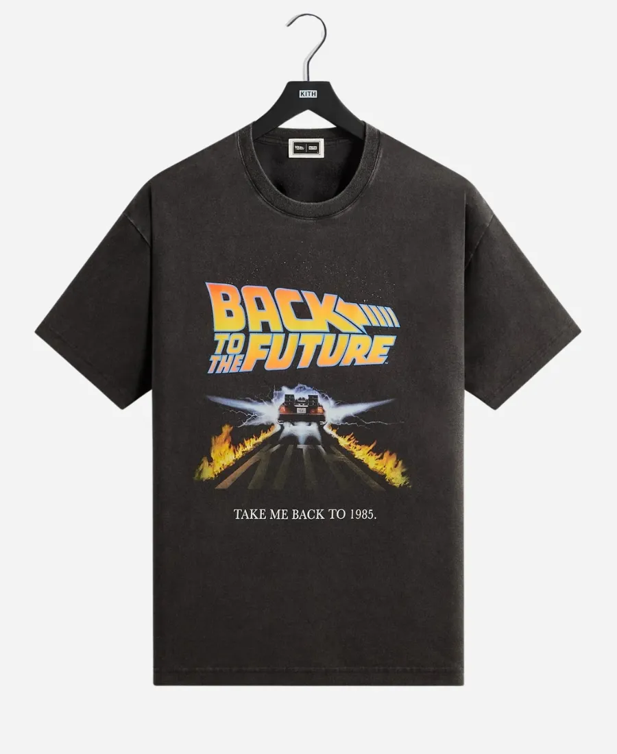 Kith For Back to the Future Back to 1985 Vintage T-Shirt Kith for Back to the Future Back to 1985 Vintage Black T-Shirt