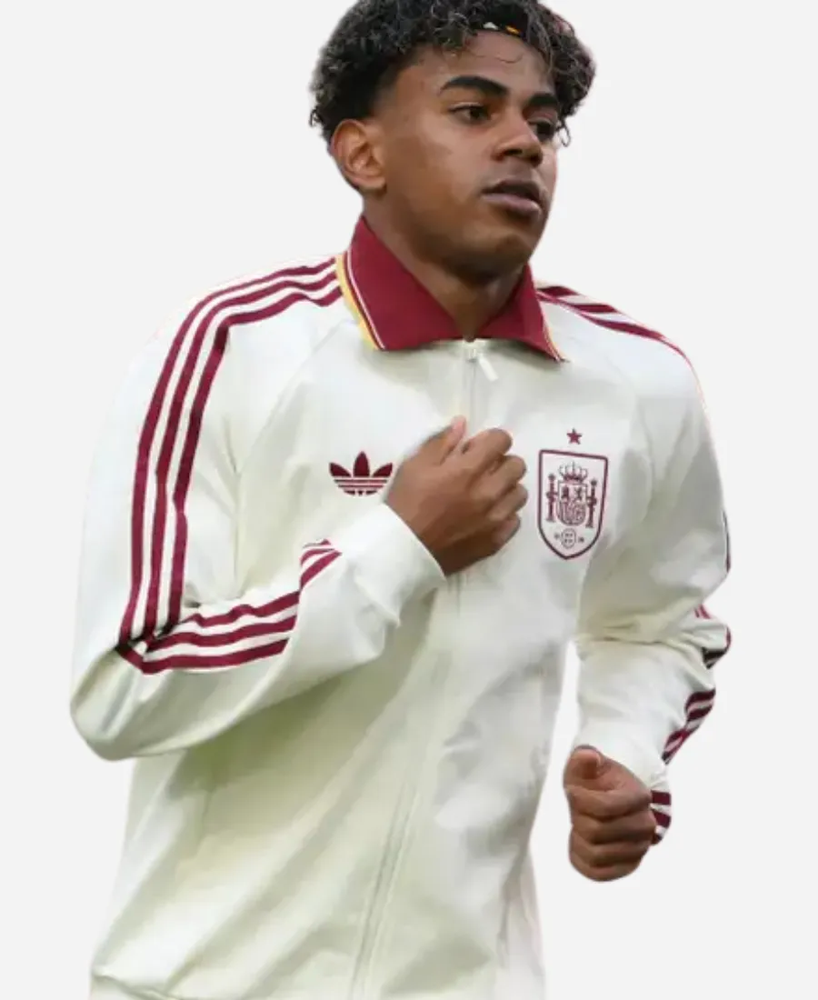 Lamine Yamal 2026 Spain Off-White Anthem Retro Jacket Lamine Yamal 2026 Spain OG Off-White Anthem Retro Jacket