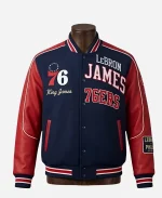 LeBron James NBA Philadelphia 76ers Navy Varsity Letterman Jacket