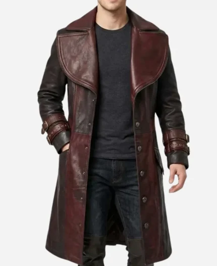 Maddox Hatter Descendants Wicked Wonderland 2026 Maroon Leather Coat