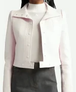 Elle Woods Pink Cropped Leather Jacket