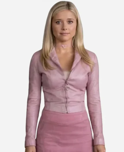 Elle 2026 Lexi Minetree Pink Leather Jacket