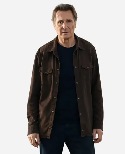Liam Neeson The Mongoose Ryan 'Fang' Flanagan Brown Suede Jacket