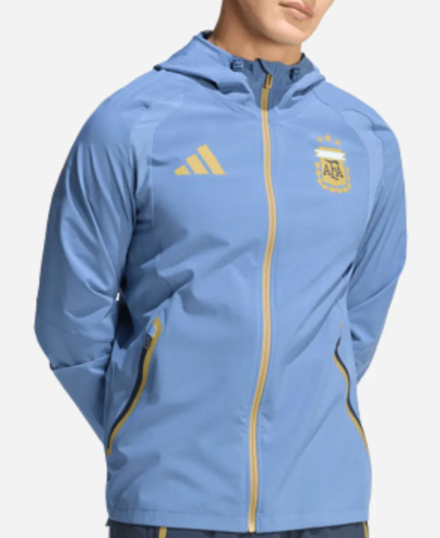 Â Lionel Scaloni 2026 FIFA World Cup Argentina Adidas Tiro Travel Blue Windbreaker Jacket Lionel Scaloni World Cup 2026 Argentina Jacket