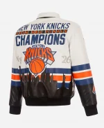 NY Knicks JH Design 2026 Champions Leather Jacket - White