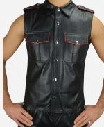Michael Bolwaire Sleeveless Leather Shirt