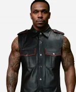 Michael Bolwaire All The Queens Men Season 05 Doc Leather Sleeveless Shirt