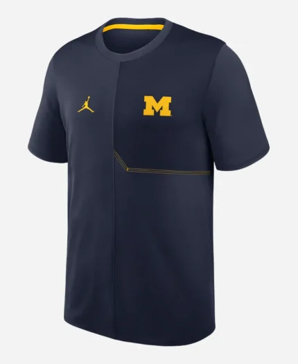 Unisex Jordan Michigan Wolverines Coach’s Navy Dri-Fit T-Shirt
