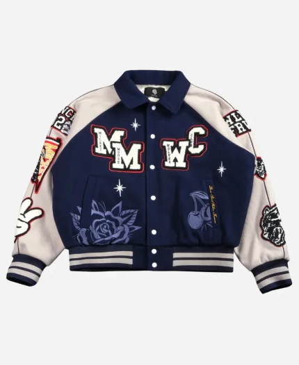 Wolves Club Mickey Mouse Rudy Navy Wool Letterman Jacket